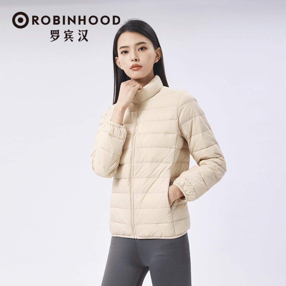 90%白鸭绒填充 男女款轻薄立领短款羽绒服   A-5448