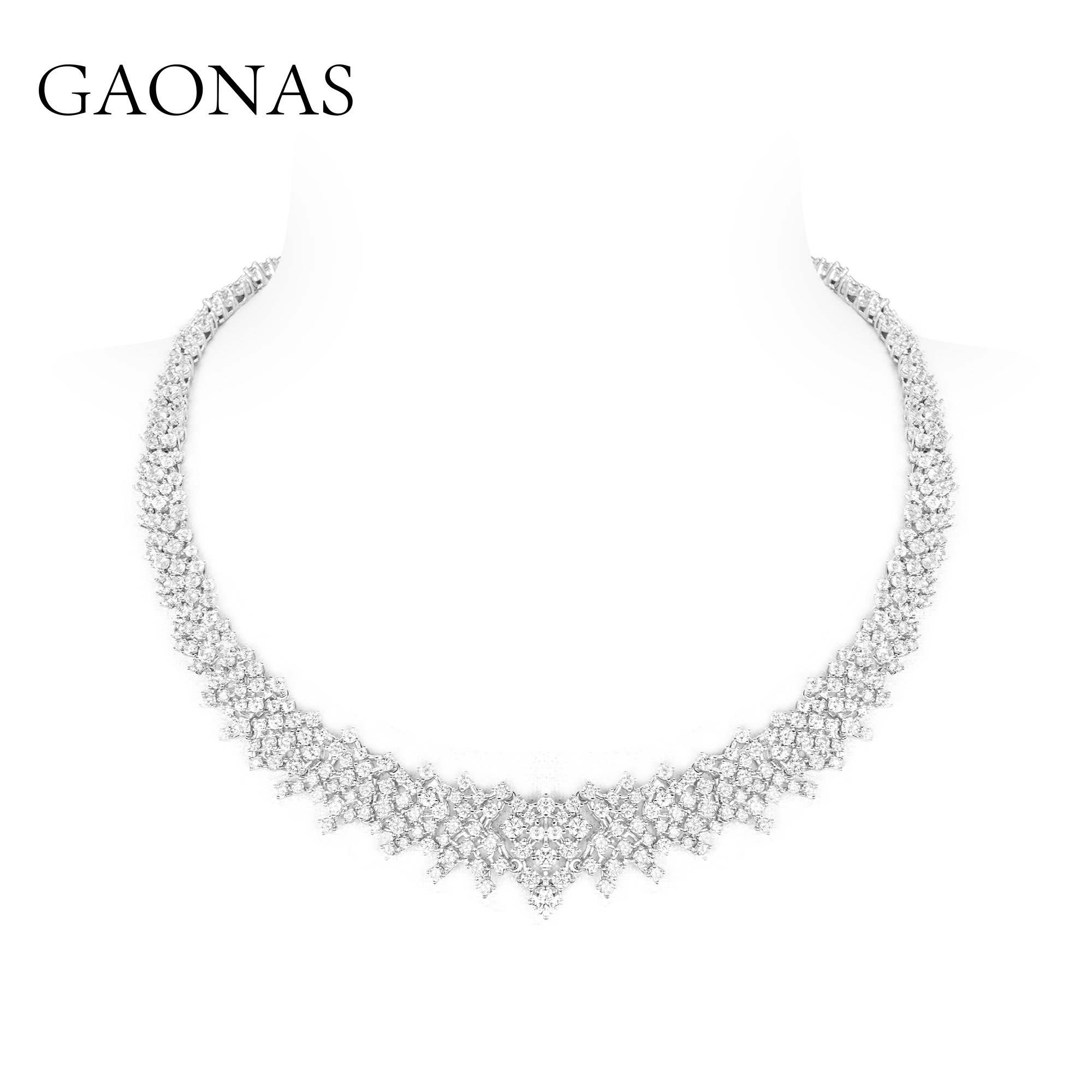 GAONAS 繁花拥簇璀璨白色多功能项链11671XW