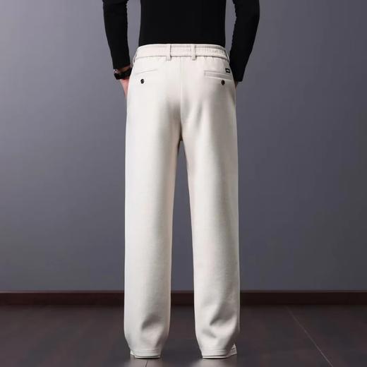 D111702绵羊毛混纺轻商力秋冬厚款男士简约纯色百搭小直筒休闲长裤 商品图3
