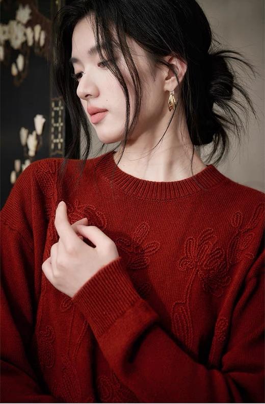 Gesamy格桑米前片绣花圆领毛衣25W-2568 商品图4