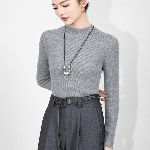 「高货wl」全新升级【铂金会员183/天猫239/差价56】(95229)洛诗琳气质百搭半高领羊毛上衣2025秋冬无缝一体针织衫女 商品图2