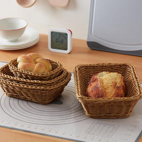 刀叉筷子收纳盒小物件整理筐编织篮可水洗方形收纳篮