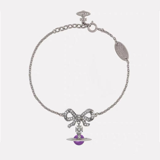 春日限定【抢先购】Vivienne西太后蝴蝶结紫球耳饰银色/手链银色/项链银色-mi_bba 商品图2