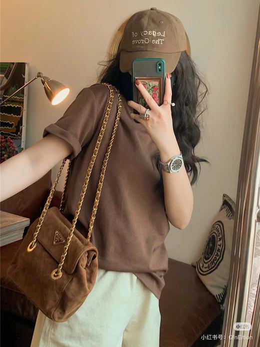 D111720菱格绗缝大容量单肩斜挎麂皮降落伞包 商品图0