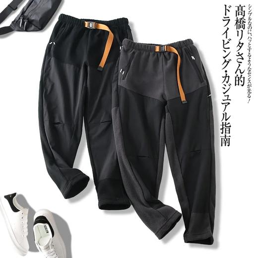 D111705户外机能风弹力防撕格子布拼接摇粒绒卫裤 商品图6