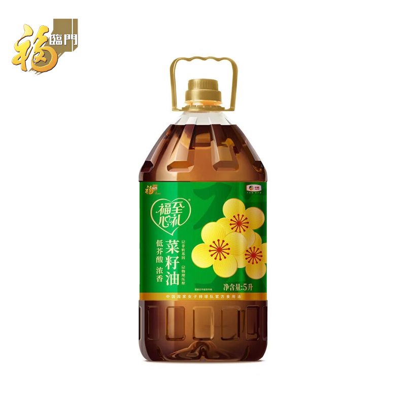 【自营】 福临门 福至心礼低芥酸浓香菜籽油 5L