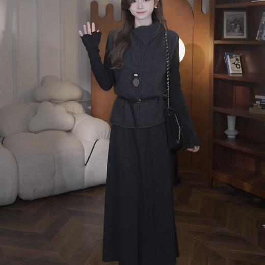 鹿向南【梦境拼图】秋冬新款韩系高级感穿搭显瘦马甲毛衣套装女 商品图1