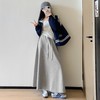 占姆士奥莱线上款  (裙长足够长，可在里面搭配保暖裤）韩系简约半身裙 女初春新款高腰直筒半裙垂坠感卫裙长裙子 商品缩略图6