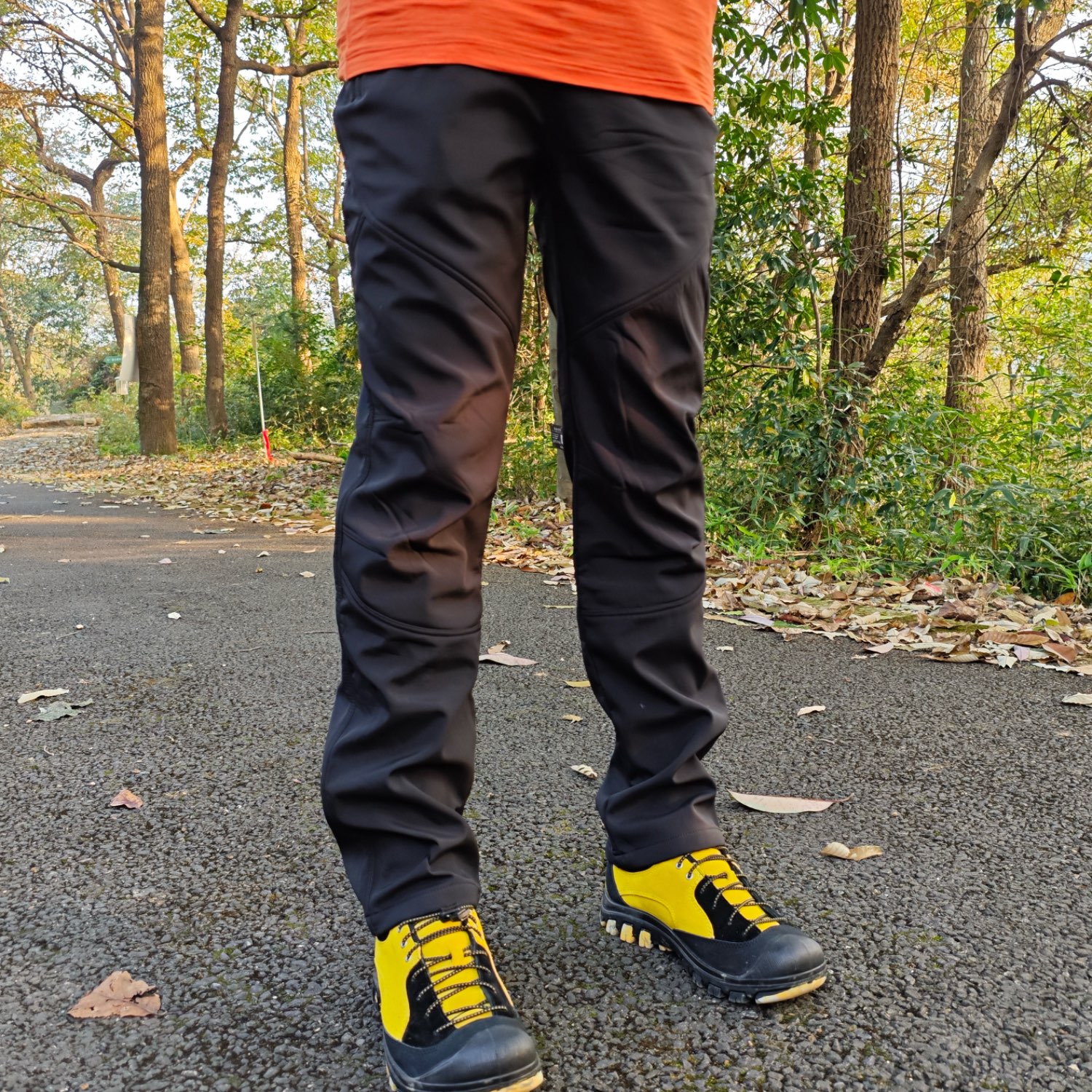 纳趣户外加绒软壳冲锋裤防风保暖休闲运动裤男女款修身软壳裤