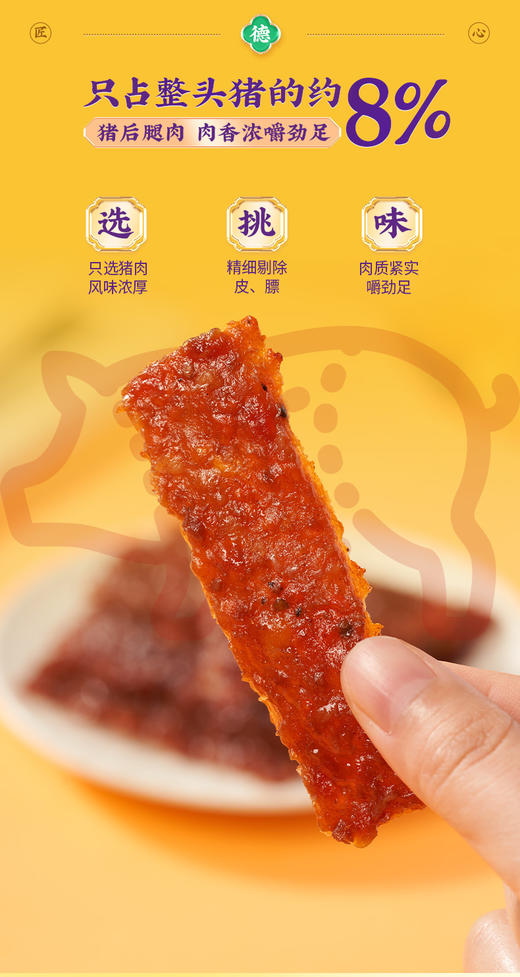 【绮】点都德黑椒味+炭烧味猪肉脯各一袋 商品图3