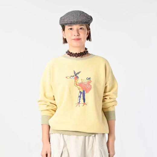 【11月17日 下午18:00 秒杀】45R 再一款 2025年新品 日系水洗 908男女同款 休闲火烈鸟抓 毛海洋 圆领 加绒卫衣 商品图6