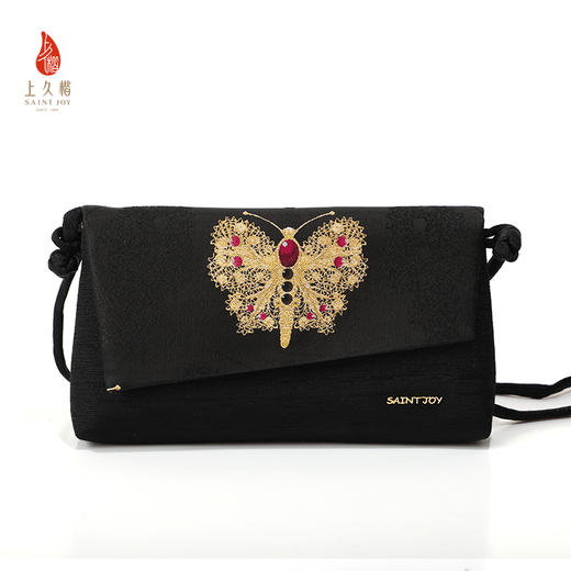 SAINTJOY/上久楷 女式手拿包斜背包 黑金蝴蝶 BWS25B1101 商品图1