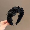 丁摩 韩国新款黑色高级感宽边褶皱水晶发箍女高颅顶压碎发发卡5ZF-11172 商品缩略图1