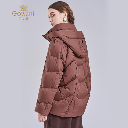 乔万尼2025新品冬宽松剪裁连帽蓬松感保暖白鸭绒羽绒服ED4T773805 商品图4