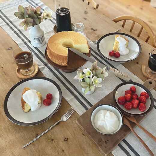 日式超轻量餐具小碗饭碗餐盘深盘复古绣圈白唐津 商品图2