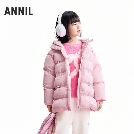 【实体店同款】女童中长款羽绒服冬季新款安奈儿童装AG545469 商品图0