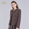 乔万尼冬2025新品奢华复古感亮片粗花呢贵气毛绒边羊驼绵羊毛小香风外套ED4B791 商品缩略图2