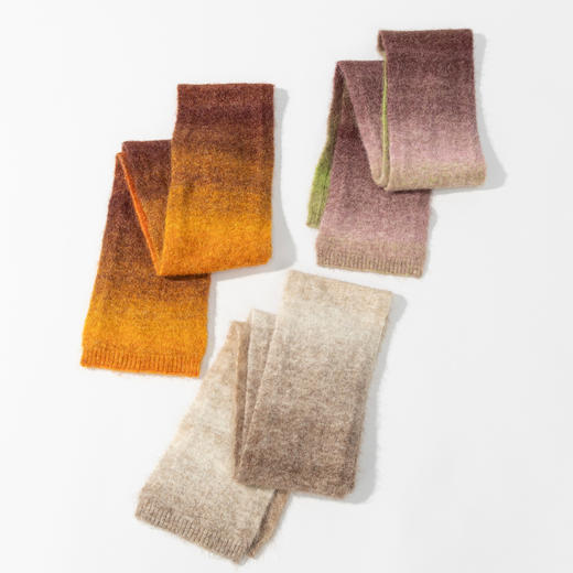 绽放/KSX007朵糯米渐变羊驼羊毛围巾亮色短款叠搭秋冬护颈百搭 商品图4