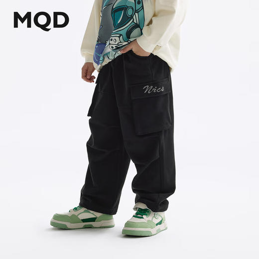 【MQD】童装男童裤子2025春季新款儿童简约百搭针织裤宽松降落伞裤 商品图1
