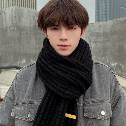 【YW】无忧购35元2件百搭韩版针织毛线纯色围巾情侣围脖202111（截单后3-5天发货) 商品图2