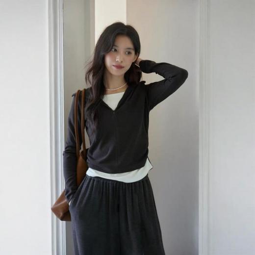 【Beau Muse】时尚潮流休闲百搭仿羊绒假两件连帽套装LJT 商品图3