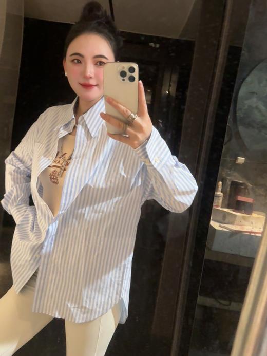 设计款条纹长袖休闲百搭衬衫 商品图4