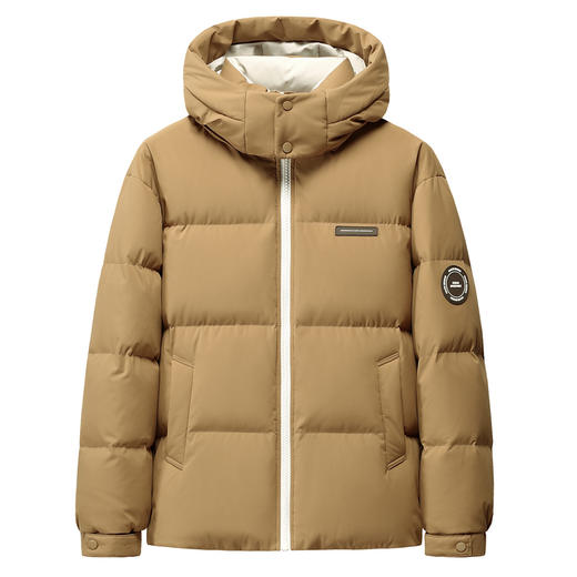 【双旦特惠】雪中飞2025冬新款男女情侣时尚校园风短款羽绒服 可拆卸帽拼色 商品图4