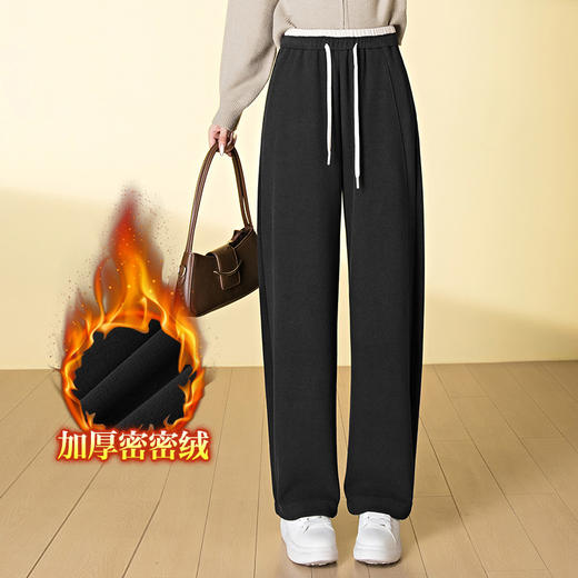 「自」全新升级【铂金会员174/天猫229/差价55】(04454)洛诗琳慕斯羊绒休闲弯刀阔腿裤2025秋冬新款系带休闲长裤女 商品图2