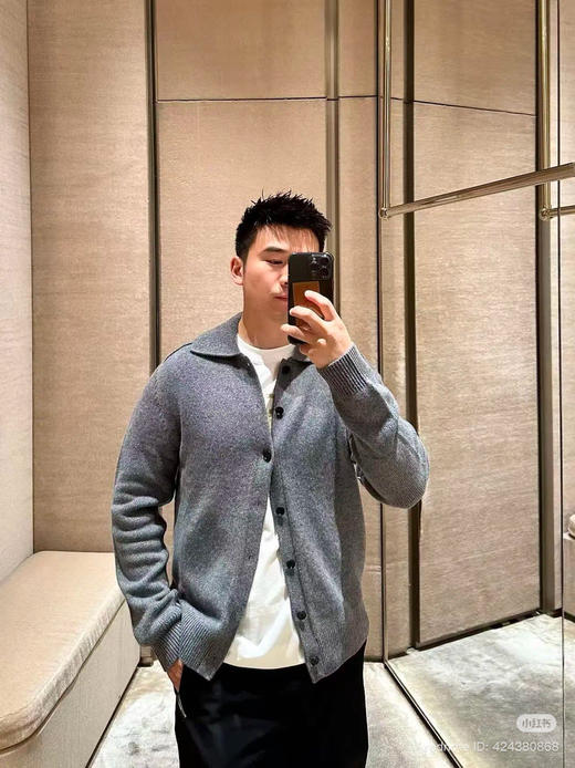 1117-4 老钱风 纯羊绒 儒雅气质 BBR 男士 翻领针织开衫 两色 老朱176/146穿xl宽松合适 商品图8