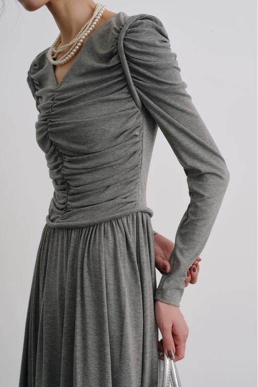 ANSUABEL 法式浪漫抽褶设计收腰连衣裙 21571 商品图1