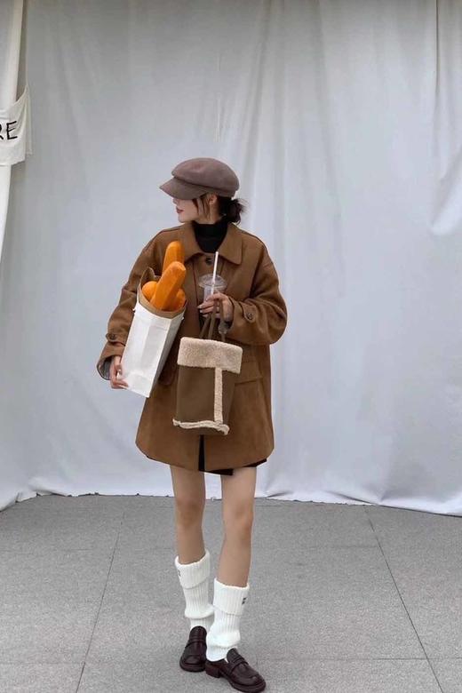 LNNNS 美拉德仿皮文艺气质大衣 21574 商品图2