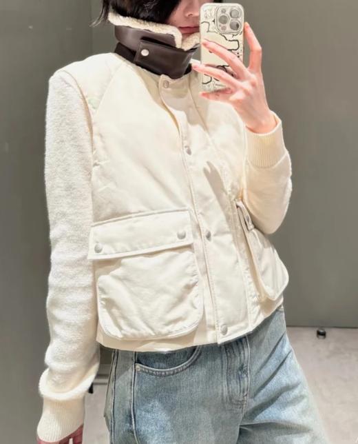 女款可拆卸领皮毛棉服马甲ba014 商品图5