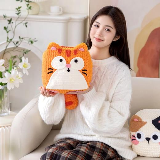 苏苏姐家方块喵抱枕手工diy编织钩针胖胖云毛线团自制抱枕材料包 商品图1
