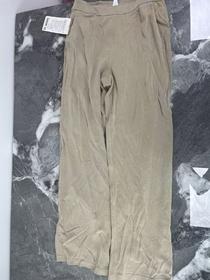 "Lululemon Softstreme 女士经典版31""高腰珠地纹开衩休闲阔腿裤"