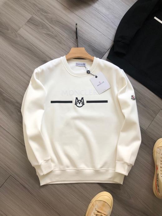 D111724手臂徽标字母logo胶印植绒男女款加绒圆领卫衣 商品图10