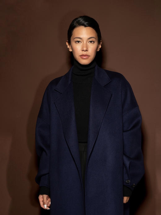 Puree｜#0829 羊绒伦敦长大衣[ 砂色 / 藏蓝 ] 商品图8