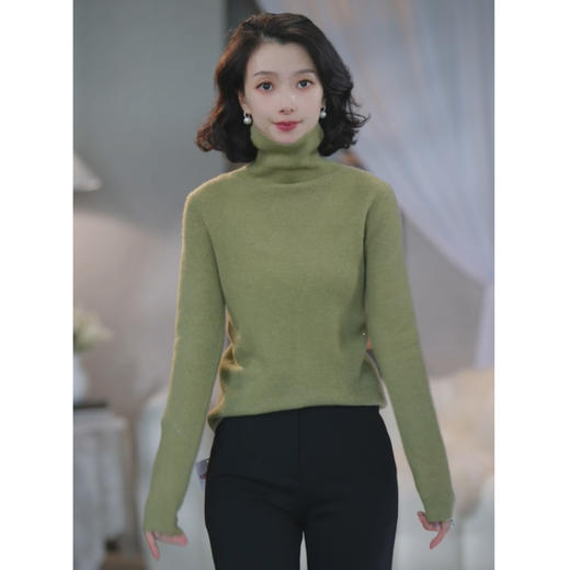 西子/【拂晓】100山羊绒珠片纱百搭极简高领针织衫/MSYF0399 商品图1