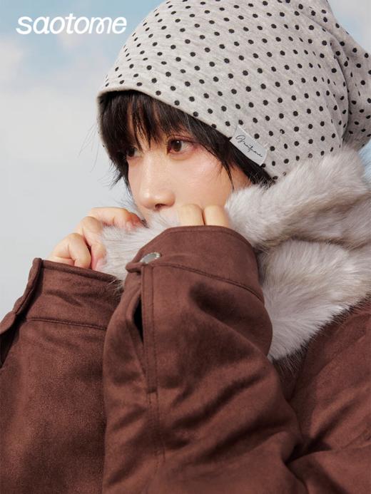 早乙女惠子saotome/STMWT13343/可拆卸毛领夹棉麂皮夹克 商品图1