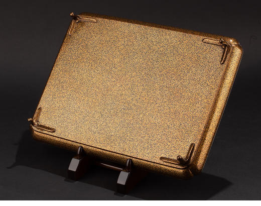 独角鹿西洋古董  19世纪末日本明治时期出品「垂樱飞燕」主题金梨地蒔绘赏盘 商品图3