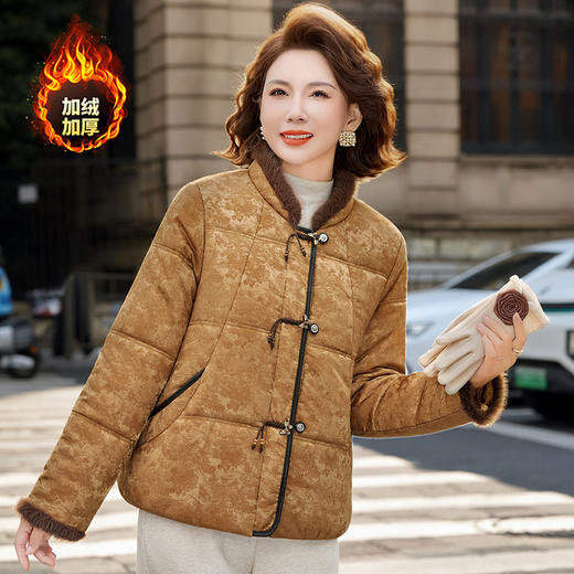FW 2591妈妈中式国风立领棉服保暖棉袄外套 商品图3