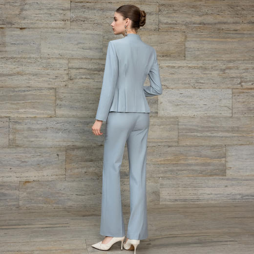 IWY/高级感蓝色无领西装套装女秋冬款职业装通勤正装气质工作服25CP878 商品图8