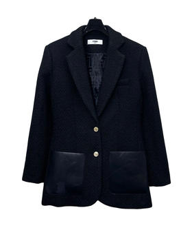 女款粗纺羊毛西装外套he011