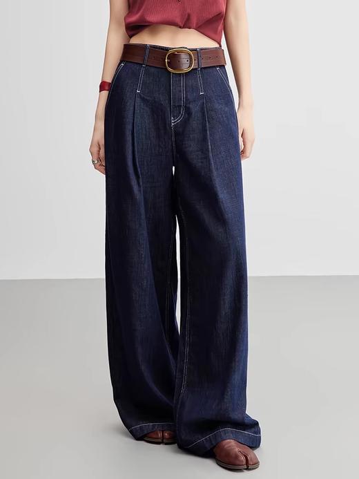 【格桑米Gesamy夜幕明线牛仔裤】 撞色明线+立体剪裁 商品图0