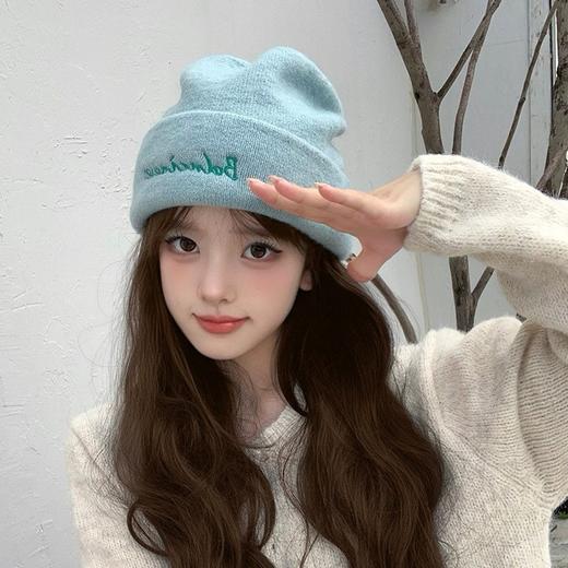 【YW】无忧购35元2件韩版刺绣字母针织帽子秋冬季保暖毛线帽冷帽（截单后3-5天发货) 商品图1