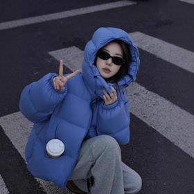 韩系短长款白鸭绒！加厚保暖连帽羽绒服女2025冬季新款泡芙百搭外套！