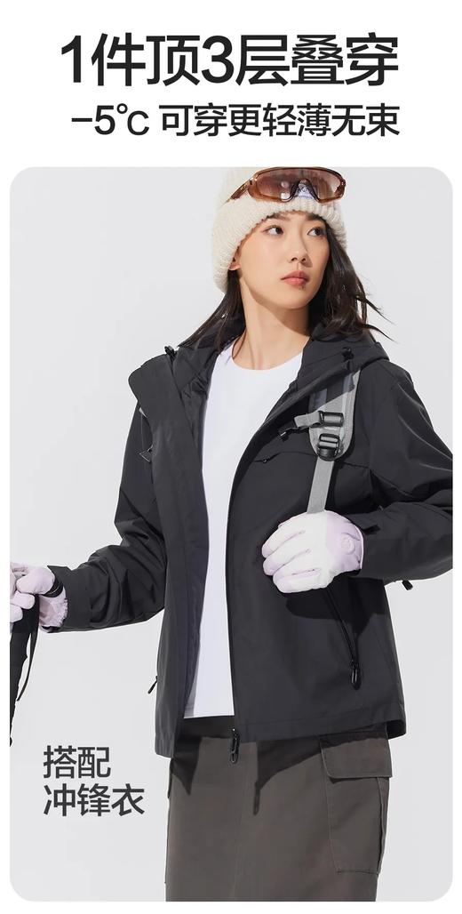 D111708可机洗双面羽绒填充轻暖琐温三防工艺纯色圆领打底衫长T 商品图3