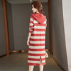 丁摩 连帽条纹针织卫衣连衣裙打底裙025-8213 商品缩略图3
