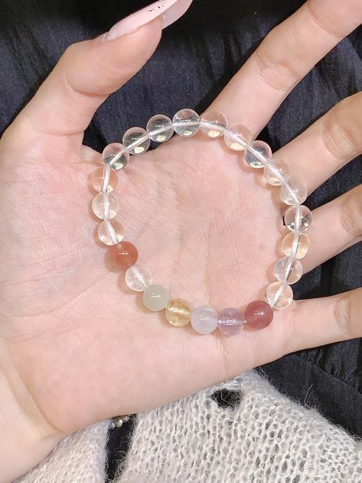 卡蒂罗KADER 七彩多宝手串 清新简约多巴胺时来运转多宝串珠手饰 邂逅好运白水晶事业转运上岸财运亨通 商品图4