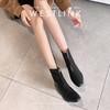 西遇内增高短靴女新款秋冬韩系百搭洋气小踝靴黑色方头瘦瘦靴V2157198 商品缩略图2
