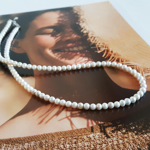 【天然正品】天然爆款近圆约4.5MM白色小米海水珍珠项链链长：45CM（长度可调节）女士061125NJS27 特价：388元 商品图4